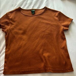 Wild Fable Terracotta Ribbed Tee